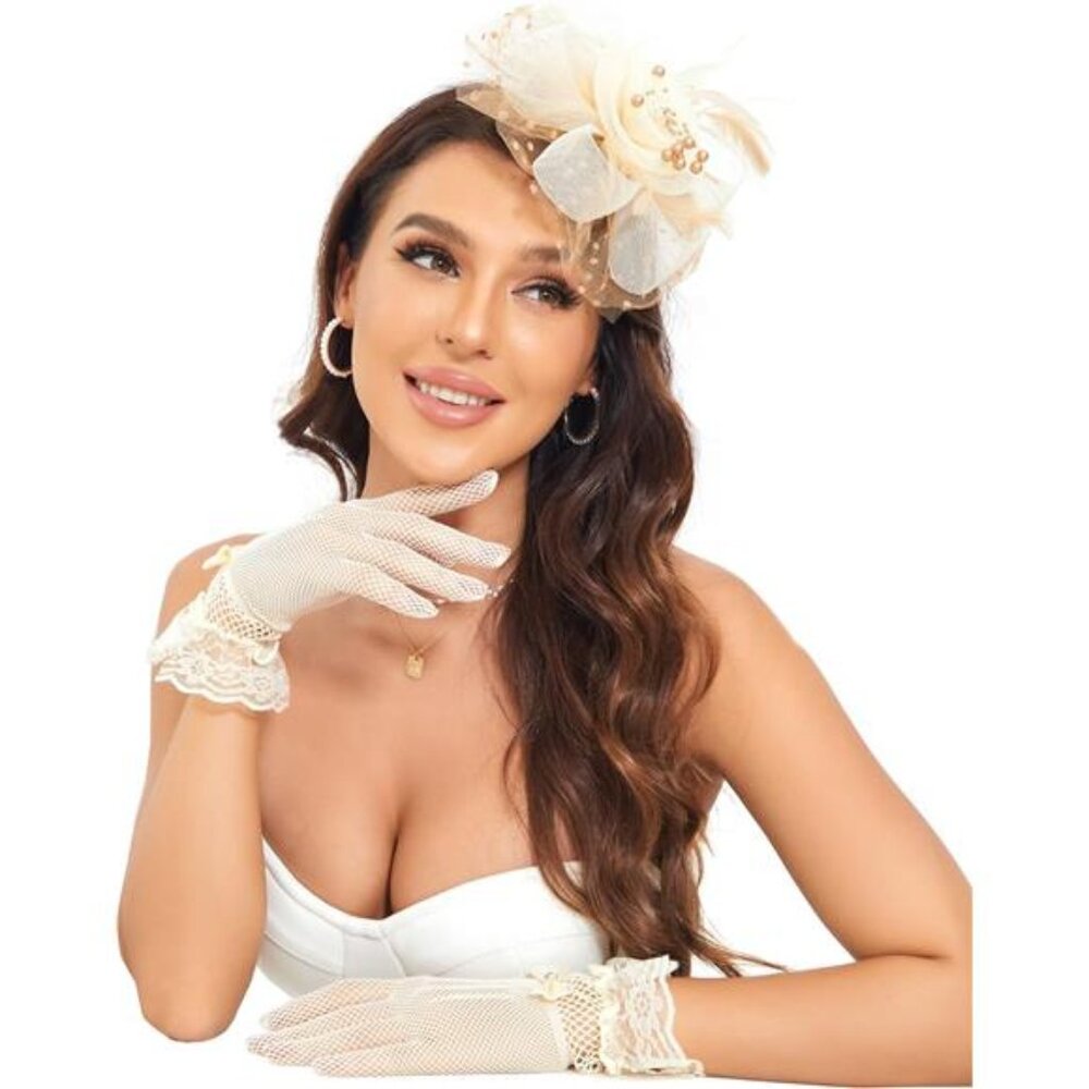 Hat Clip Hat Wedding Cocktail Tea Party Headwear and Short Lace